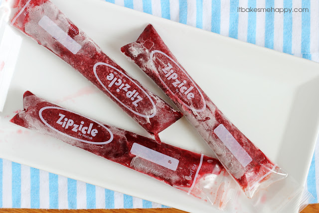 It Bakes Me Happy: Strawberry Cherry Ice Pops