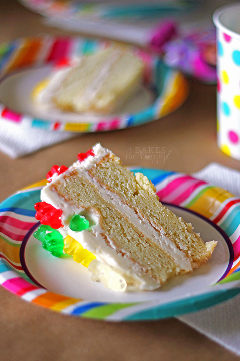 Vanilla Gummy Bear Cake | It Bakes Me Happy