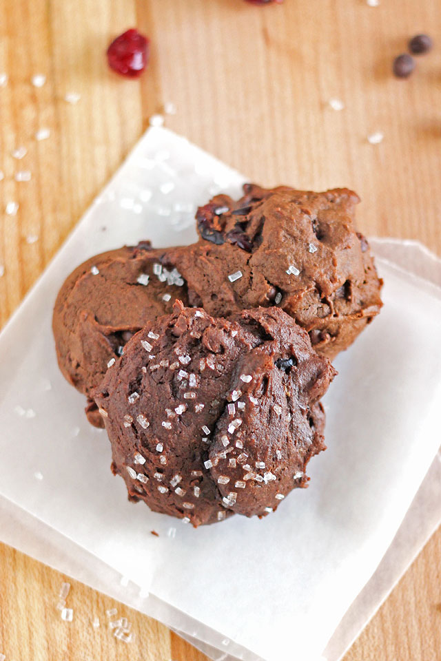 Chocolate Cranberry Gingerbread Cookies 