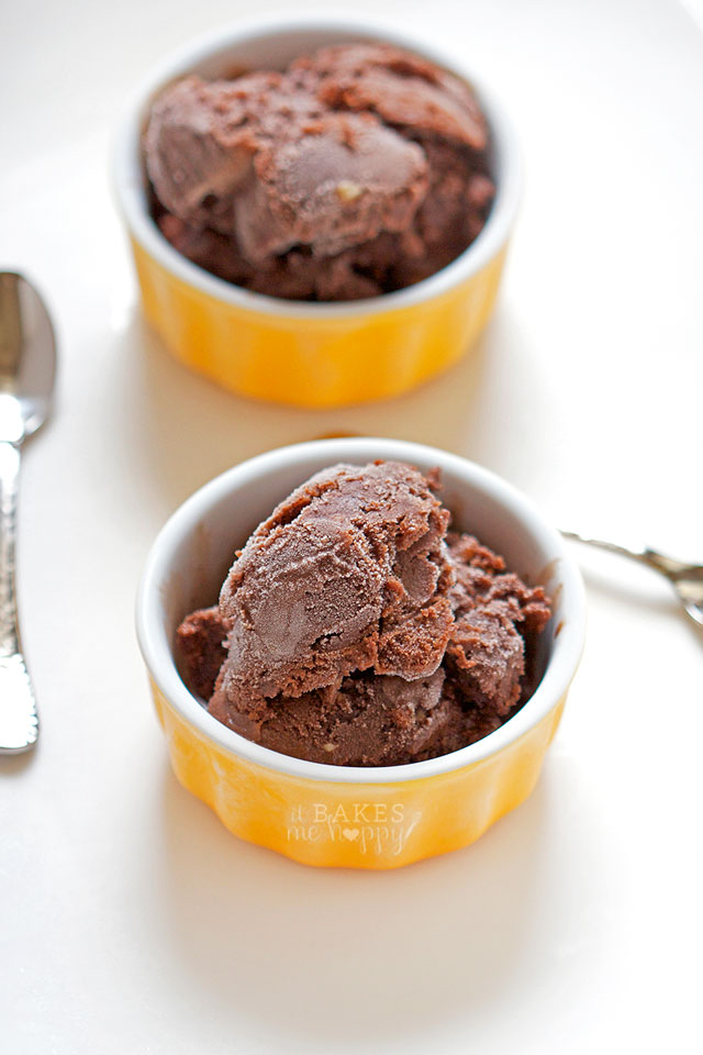 Rich, creamy Double Chocolate Cashew Ice Cream is studded with chopped cashews and chocolate and it's dairy free!