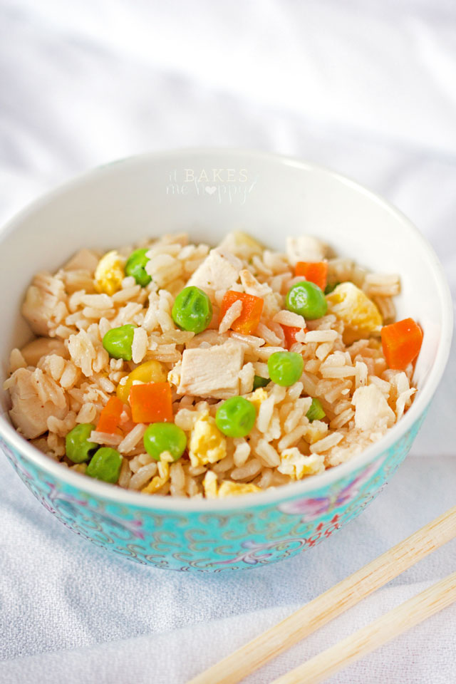Easy Chicken Fried Rice is the perfect quick, delicious weeknight meal!