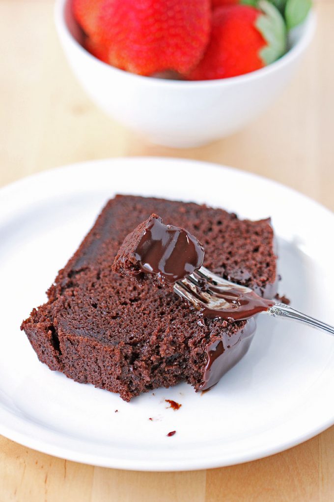 Chocolate Pound Cake sliced and served