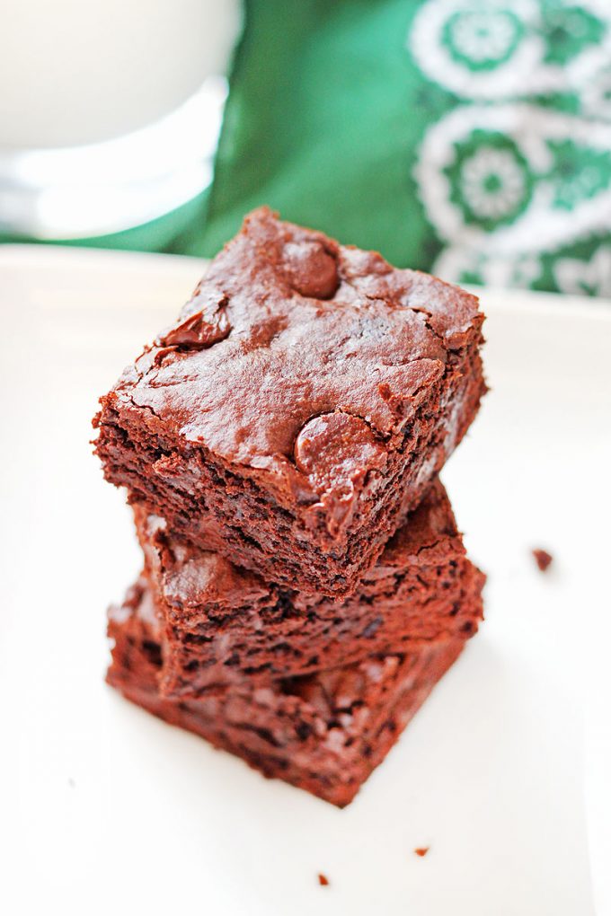 Mint Chocolate Chip Brownies are chocolatey and a bit refreshing!