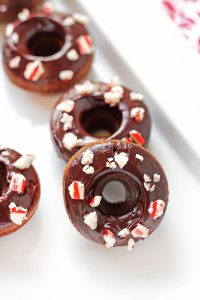 Mini Chocolate Peppermint Baked Donuts