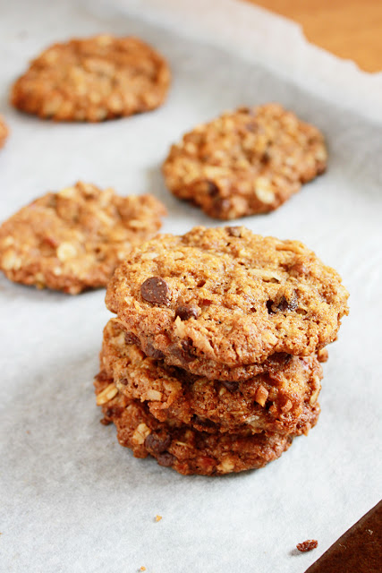 Thick, delicious Cowboy Cookies are loaded with coconut, chocolate, oats and pecans.