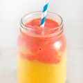 A cool, refreshing blend of mango, pineapple and strawberry this Sunrise Smoothie is the perfect tropical infused smoothie to start your morning off right!